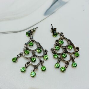 Fancy Green Chandelier Earrings 💫!